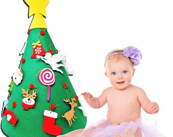 Filz Tannenbaum für Babys, Kinder und Kleinkinder - Lustige DIY-Bastelarbeit zum Befestigen von Weihnachtsstimmung