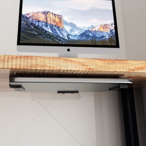 Under Table Laptop Holder Desk Macbook Storage Laptop Cable Management Organization Notebook Mounting Bracket