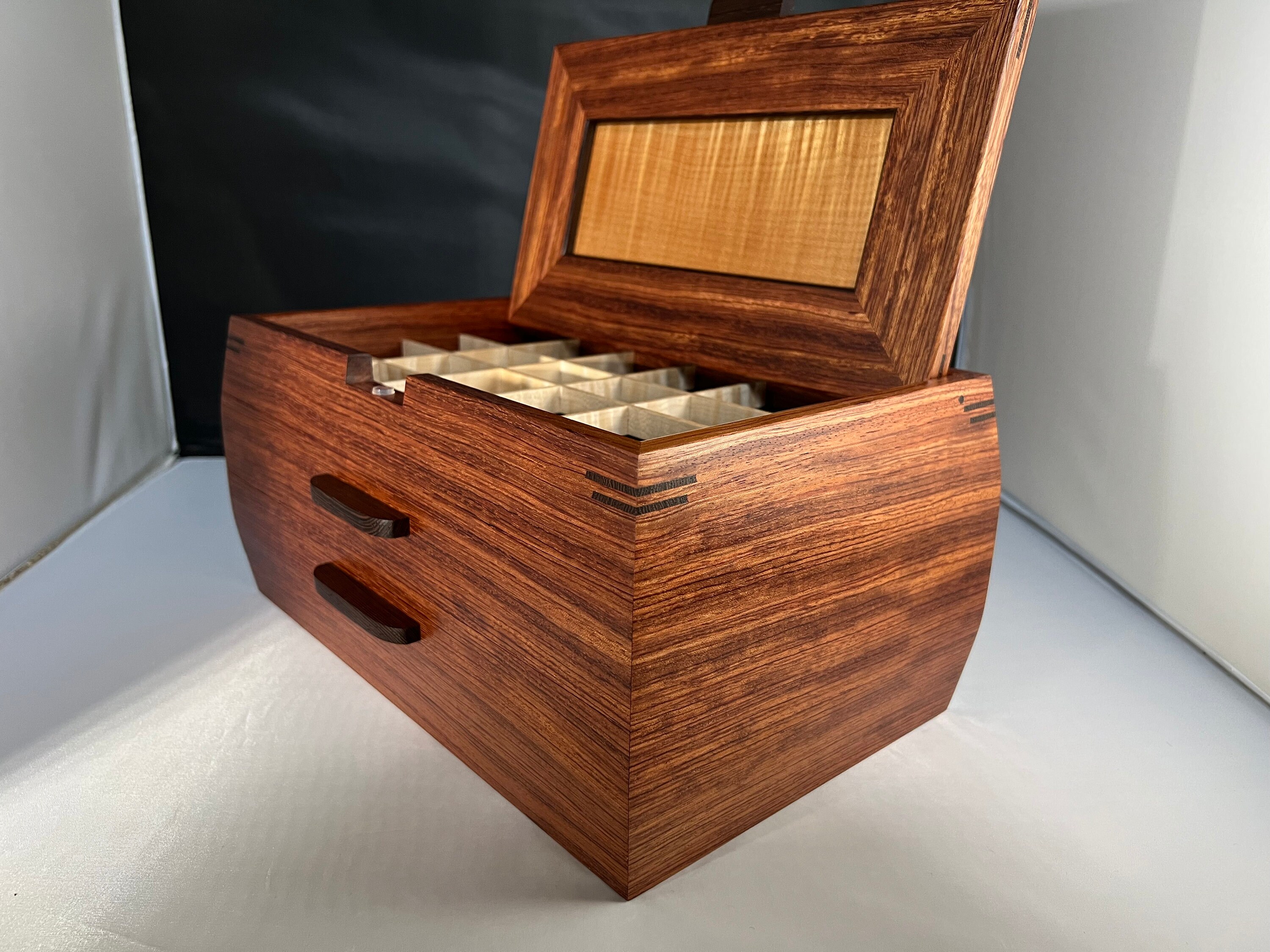 Jewellery Box Momento Box Trinket Box Wavy Carved Wooden Box Medium Large 
