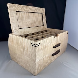 Jewelry Box, Curly Maple with Wenge Accents and 2 Drawers