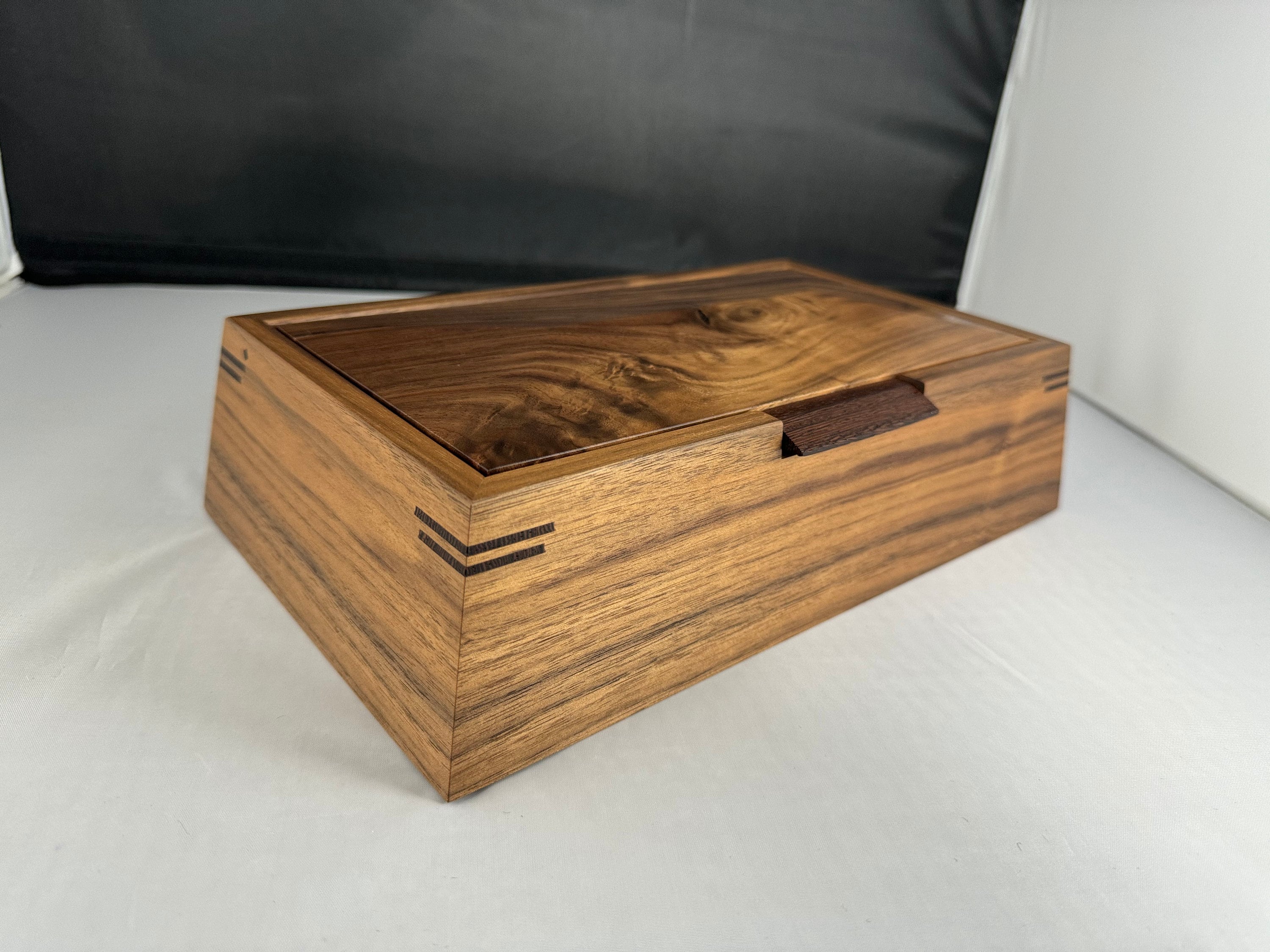 Tie Storage Box - Personalized Groom Gifts from The Bride, Premium Quality Custom Wedding Gift, Solid Wood Box with Lid, 8 Ties Organizer
