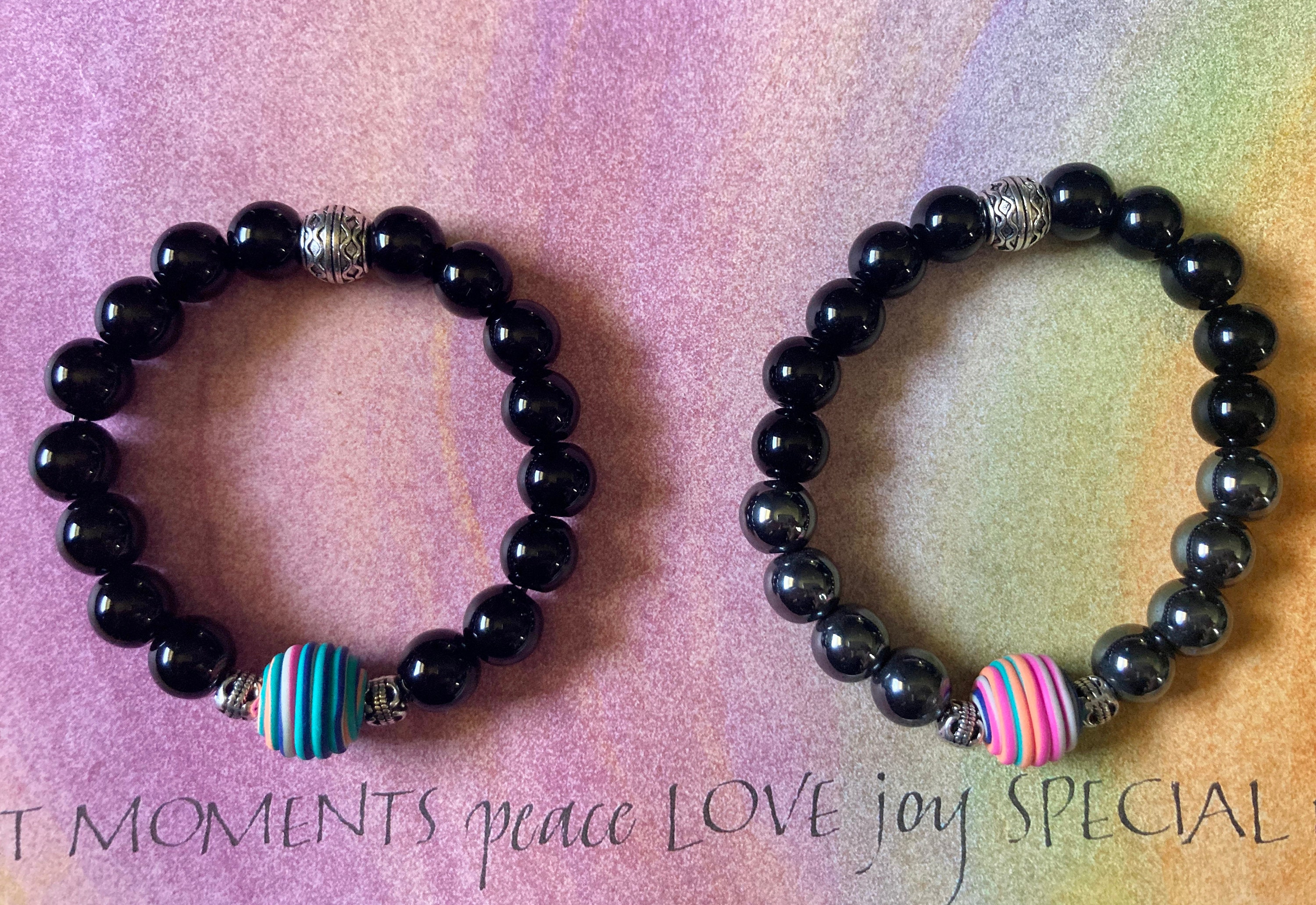 Multi Color Clay Bead Stretch Boho Bracelet Rainbow Bead Pride - Etsy