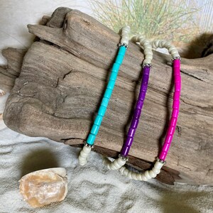 Ensemble de trois bracelets de cheville d’étirement boho, bracelets artisanaux, bracelets de couche, bracelet de plage, bracelet de Boho, bracelets empilage