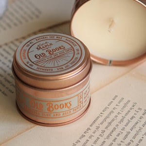 OLD BOOKS Candle | book, old book, library, Soy Candle, Dark Academia Candle, 100 ml | 250ml | 9oz | 4oz