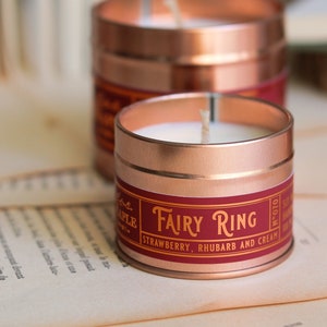 FAIRY RING Candle | Strawberry, Rhubarb, Cream, Vegan Candle, Fairycore candle, 100 ml | 250ml | 9oz | 4oz