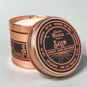 SALEM Candle | ginger, pumpkin, nutmeg, Soy Candle, Witch Candle, 100 ml | 250ml | 9oz | 4oz