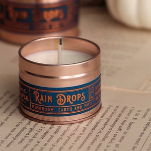 RAIN DROPS Candle | Rain, Rain Candle, Soy Candle, Petrichor Candle, Vegan Candle, 100ml | 250ml | 9oz | 4oz