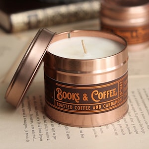 BOOKS & COFFEE Candle | Coffee, Cardamom, Soy Candle, Fall Candle, 100 ml | 250ml | 9oz | 4oz