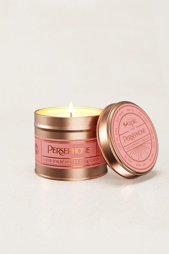 PERSEPHONE Candle | wild poppy , hawthorn, Vegan Candle, Floral Candle, Spring Candle, 100 ml | 250 ml | 9 oz | 4 oz