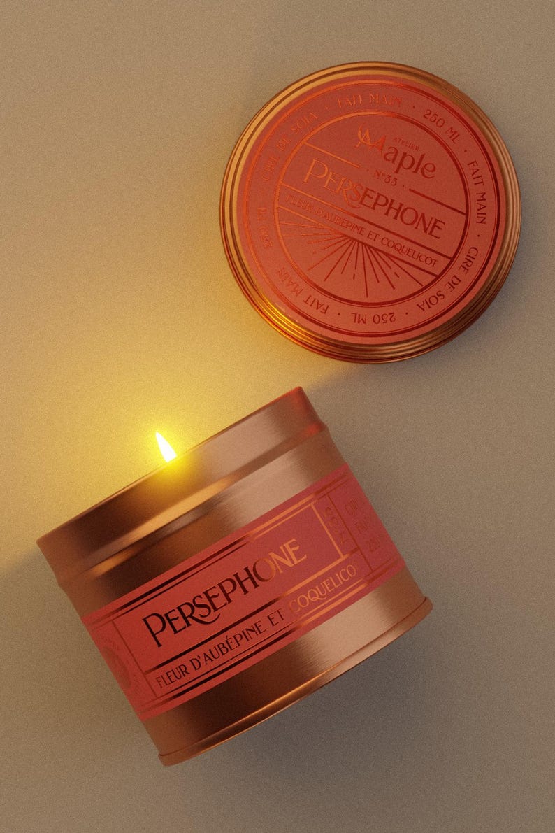 PERSEPHONE Candle | wild poppy, hawthorn, Vegan Candle, Floral Candle, Spring Candle, 100 ml | 250ml | 9oz | 4oz image 2