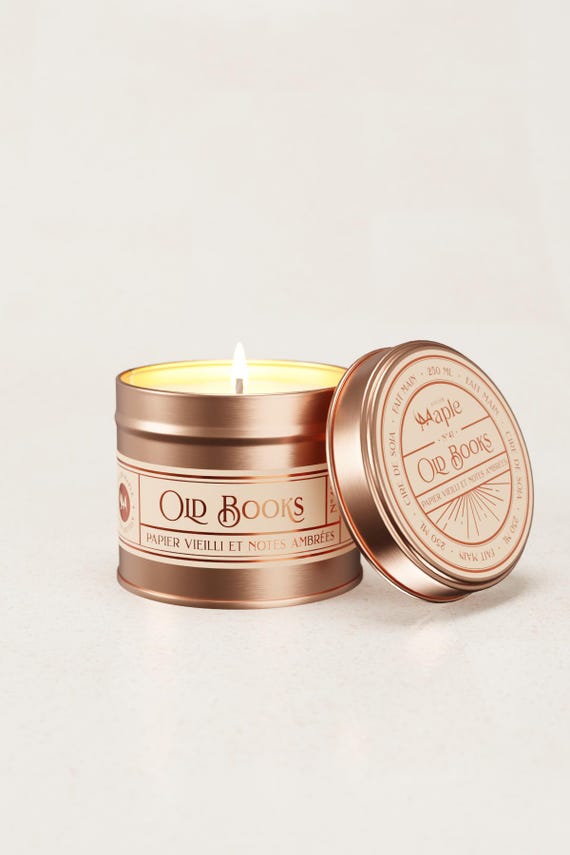 OLD BOOKS Candle | book, old book, library, Soy Candle, Dark Academia Candle, 100 ml | 250 ml | 9 oz | 4 oz