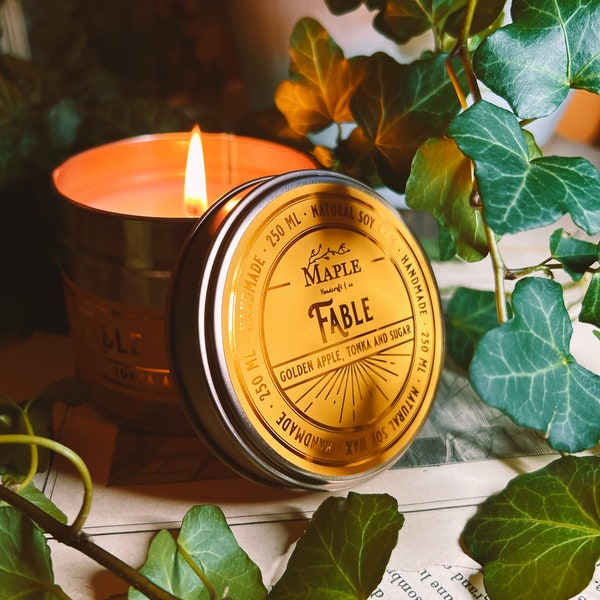 FABLE Candle | Golden Apple, Tonka, Sucre, Soy Candle, Vegan Candle, Fairytale Candle, 100 ml | 250 ml | 9 oz | 4 oz