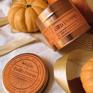 GERÖSTETE KÜRBIS-Kerze | Kürbis, Ahornsirup, Chilipfeffer, Sojakerze, Geburtstagskerze, Halloweenkerze, 100 ml | 250ml | 9oz | 4 Unzen