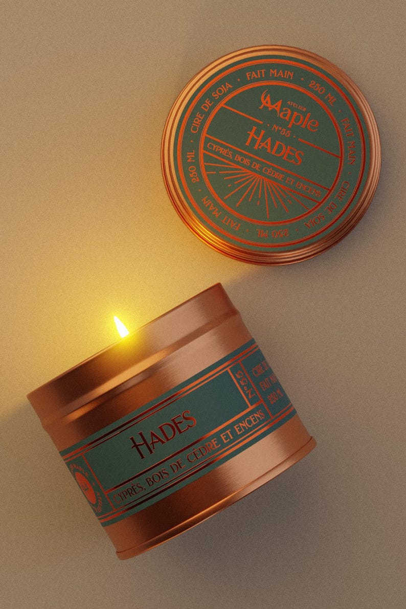 HADES Candle | Cedar, Cypress, Incense, Vegan Candle, Greek Mythology, 100 ml | 250ml | 9oz | 4oz image 2