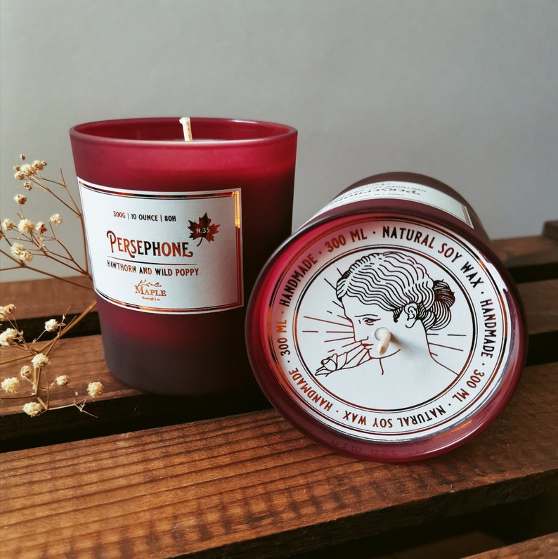 Limited edition PERSEPHONE Candle wild poppy hawthorn Etsy
