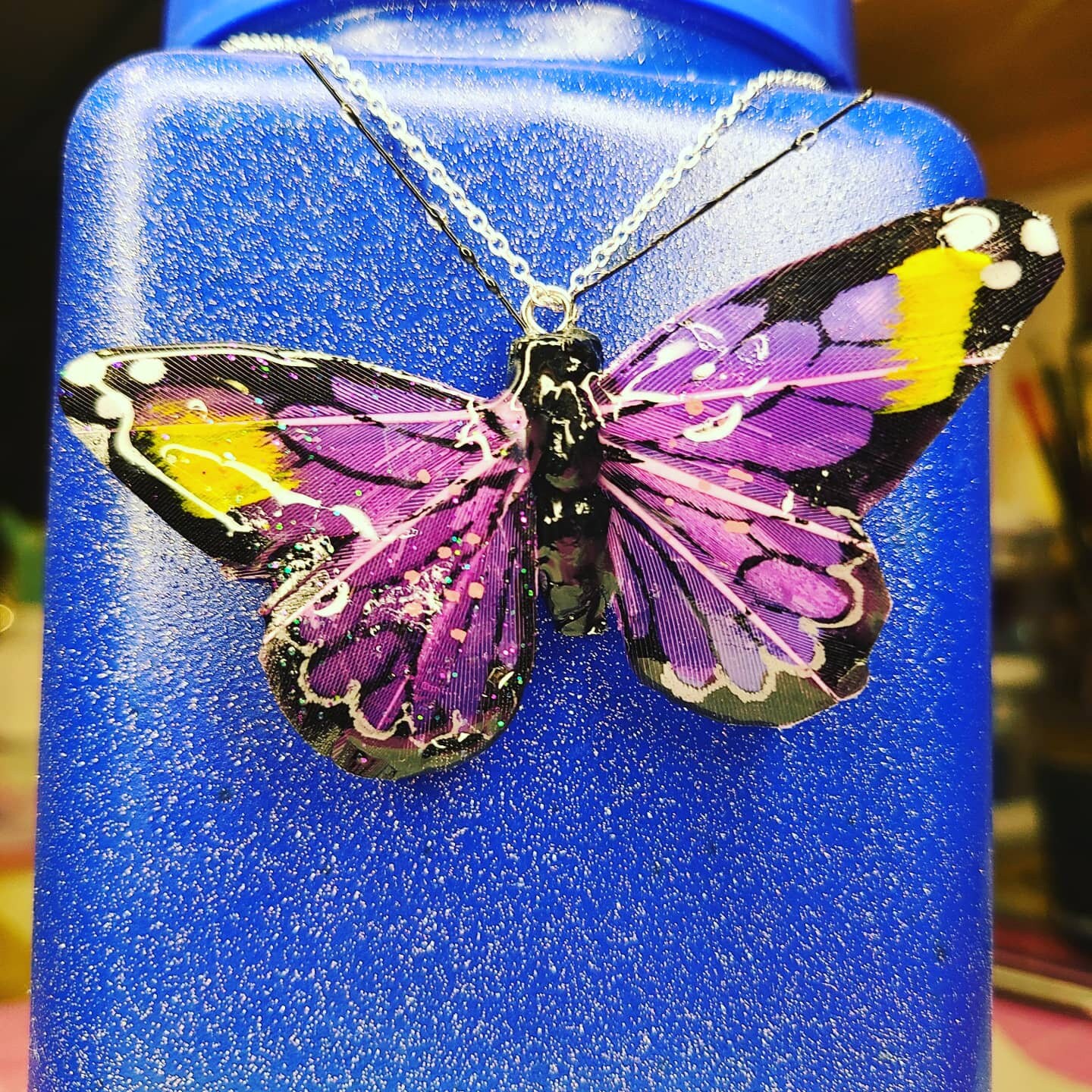 Resin Butterfly Necklace resin necklace butterfly necklace Etsy