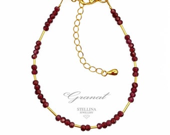 Garnet Bracelet Gold