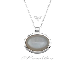 Moonstone grey pendant 925 silver