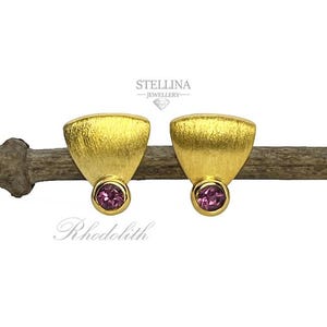 Rhdolith (Granat) Ohrstecker Gold