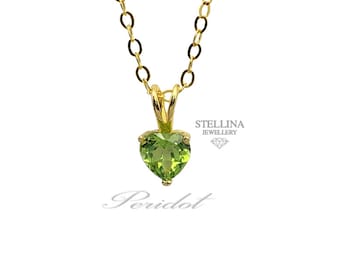 Peridot Olivin Halskette Gold