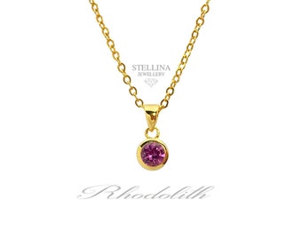 Collier Grenat Rhodolite Or