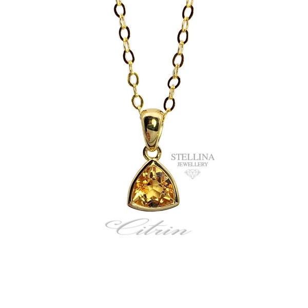 Citrin Anhänger Gold triangle