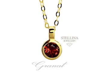 Pendentif grenat or