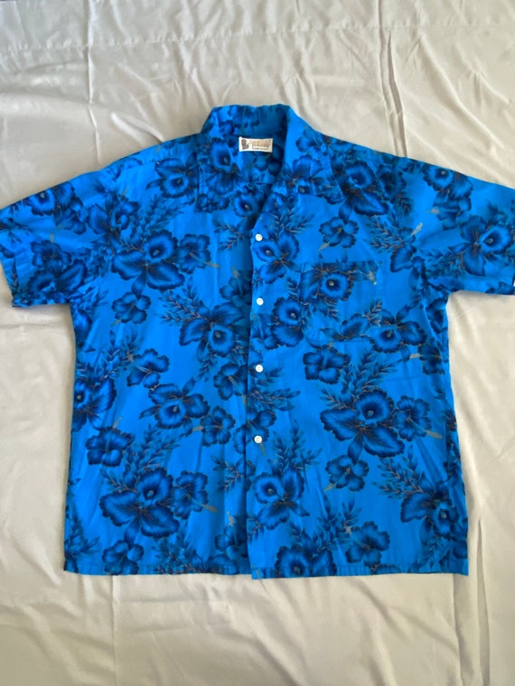 Vintage 50s Mens Hawiian Tiki cotton short-sleeve… - image 5