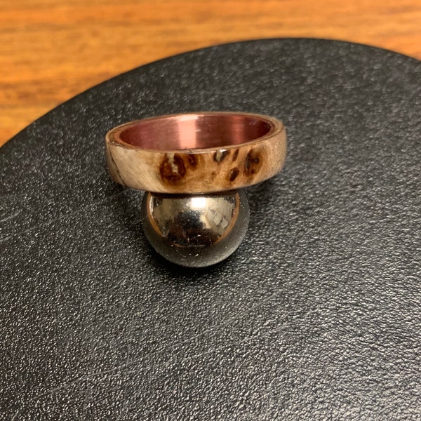 Mappa Burl Ring - copper ring core - burl copper ring - Bentwood ring