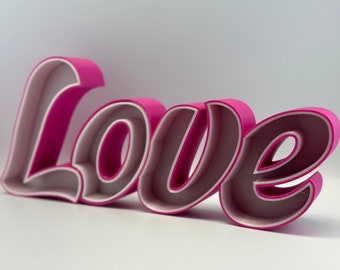 Love led sign / Love sign décor / love sign self standing / 3d printed love sign