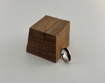 Aluminum Rose Wood Santos Ring - aluminum core - exotic wood ring - bentwood ring