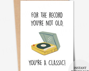 Funny Birthday Card: Classic Record Player (Digital Download)