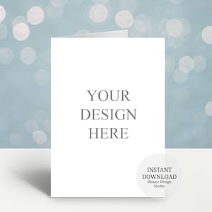 5x7 Folded Card Mockup: Greeting Card Design (JPEG Digital Download)
