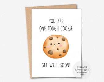 One Tough Cookie Card: Punny Foodie Greeting (Instant Download)