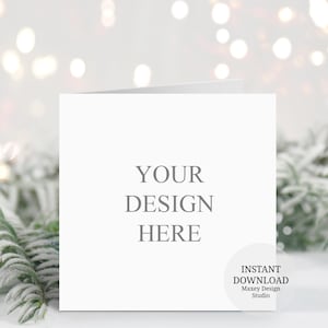 Christmas card mockup, Square Folded Card Mockup, Thank You Card Mockup, Mockup Invitation, Holiday Card Mockups, Christmas Mockup