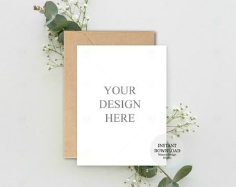 A2 Greeting Card Mockup Invitation Mockup 5 5 X 4 25 Etsy