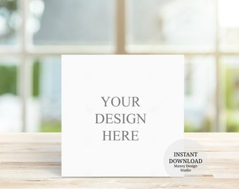 Square Greeting Card Mockup Vertical Invitation Card Mockups Etsy