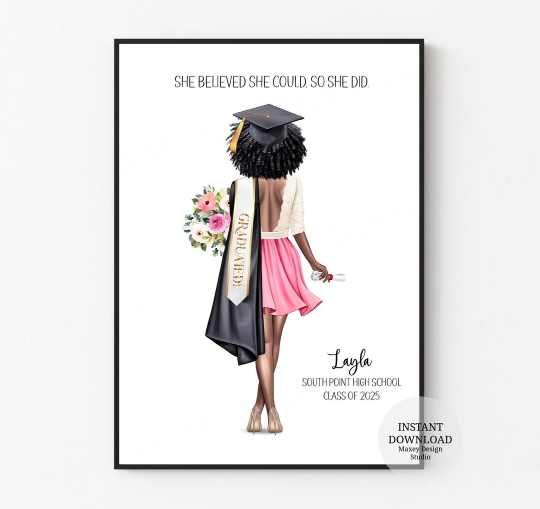 Grad Print Instant Download Print, Personalized Graduation Print, Graduation ...