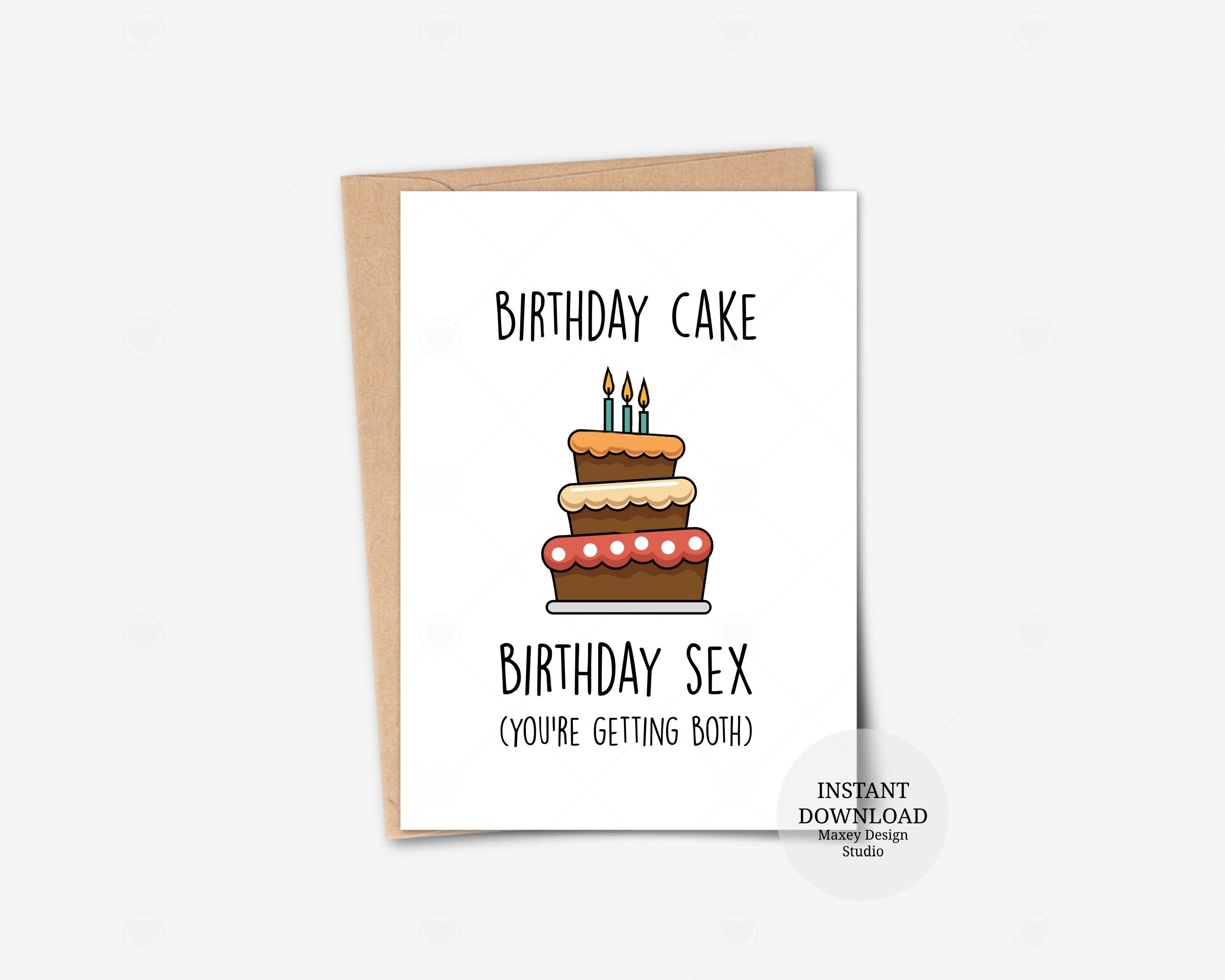 Printable Card Birthday Cake Birthday Sex Your Getting Both photo