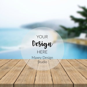 Outdoor Pool Mockup: Digital Display Background (JPEG)
