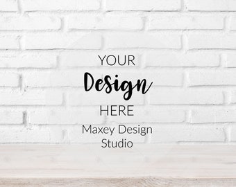 White Brick Background Mockup: Stock Photo (Digital Download)