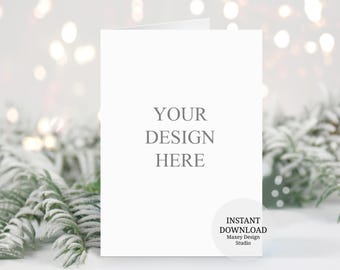Christmas Card Mockup: Holiday Invitation (Digital File)