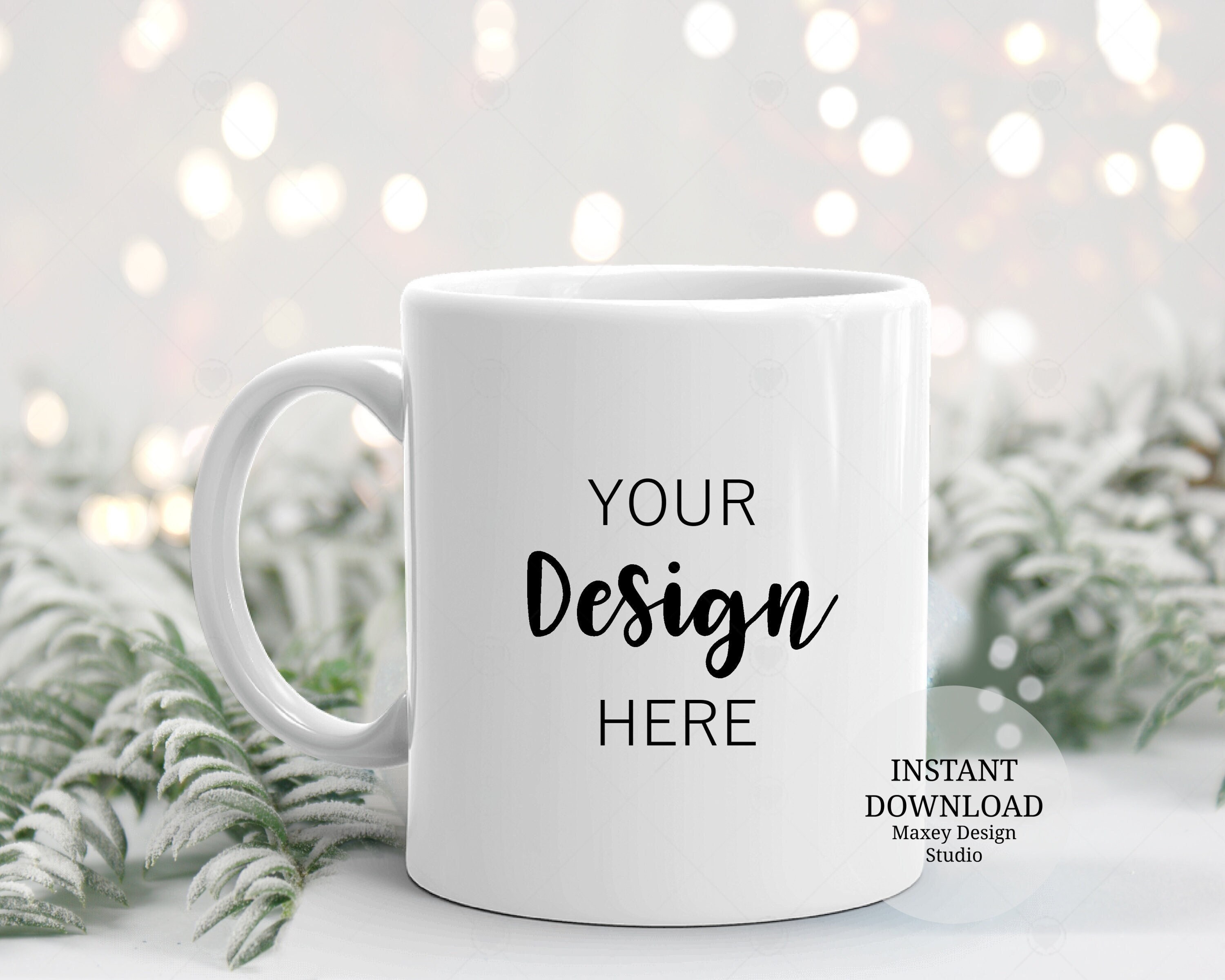 Christmas Mug Mockup: Holiday Coffee Mug (Digital File)