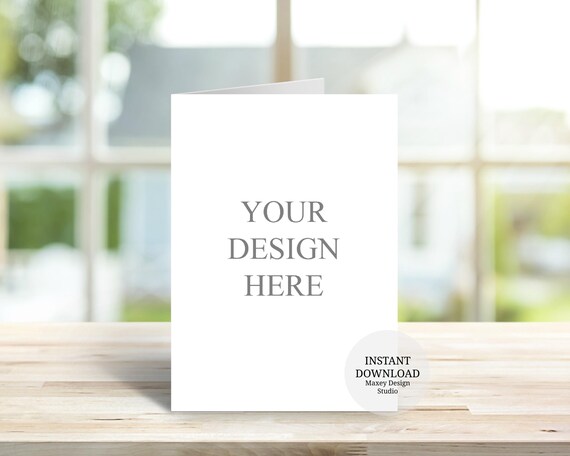 Folded Card Mockup: 5x7 Stationery Mockup (Digital Download)