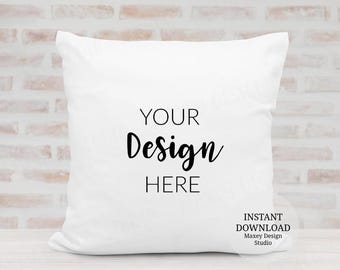 Square Pillow Mockup: High-Resolution JPEG (Digital Download)