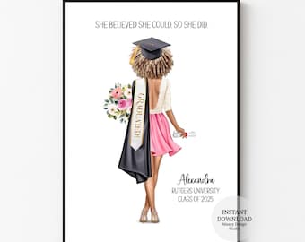 Instant Download Print, Personalized Graduation print, Graduation keepsake, Customized gift for the grad, College Graduation, Graduation Art