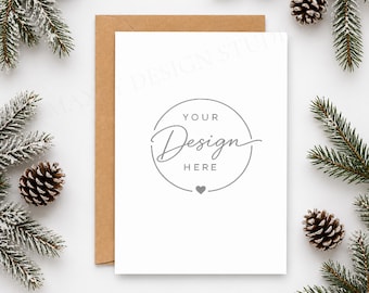 Christmas Card Mockup: 5x7 Invitation, Holiday Design (Digital Download)