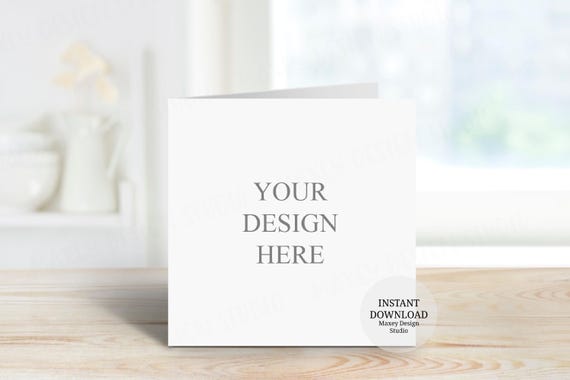 Square Card Mockup: Invitation & Greeting Card (Digital Download)
