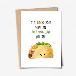 Carte imprimable, carte de taco pour quel papa incroyable tu es, carte drôle de fête des pères, carte de voeux tacos, carte pour papa
