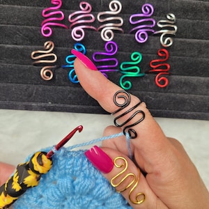 Colored crochet ring. Colored knitting ring. Yarn tension aid. Crochet ring. Knitting ring. Yarn tension aid. Gift for her. Crochet. Knitting. DIY